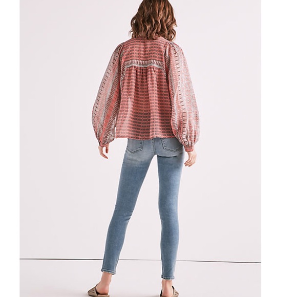 Lucky Brand Sheer Pattern Top - Picture 3 of 8